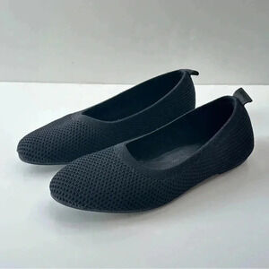 Eileen Fisher Black Stretch Mesh‎ Knit Ballet Flats Naomi Heaven Womens Size 8